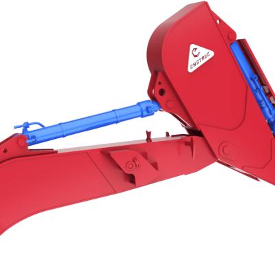 Hydraulic rock arm for construction, quarry and mining excavators