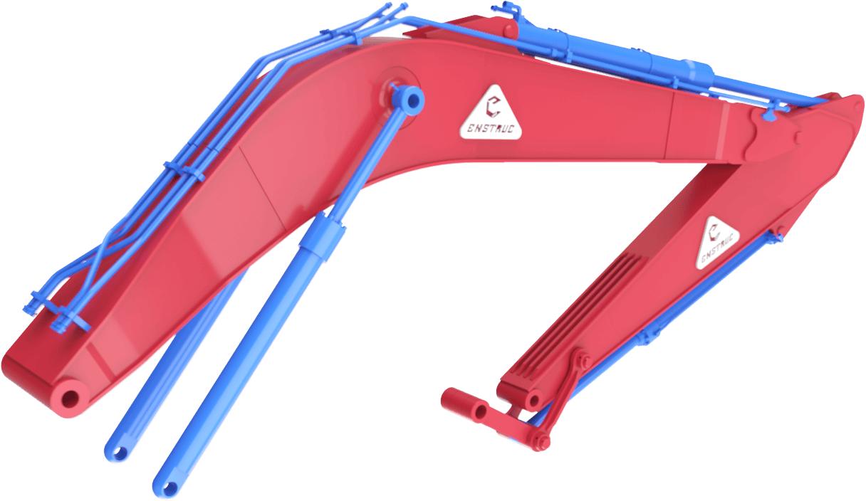 Replacement excavator boom and arm for construction, quarry and mining excavators